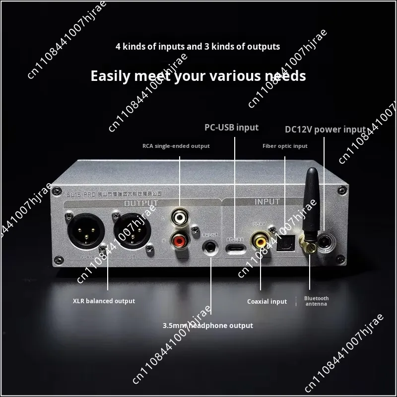 SU15PRO Audio DAC Decoder High Fidelity Balanced Unit ES9039Q2M BT5.4 Support 4 Input & 3 Output Digital Audio Converter