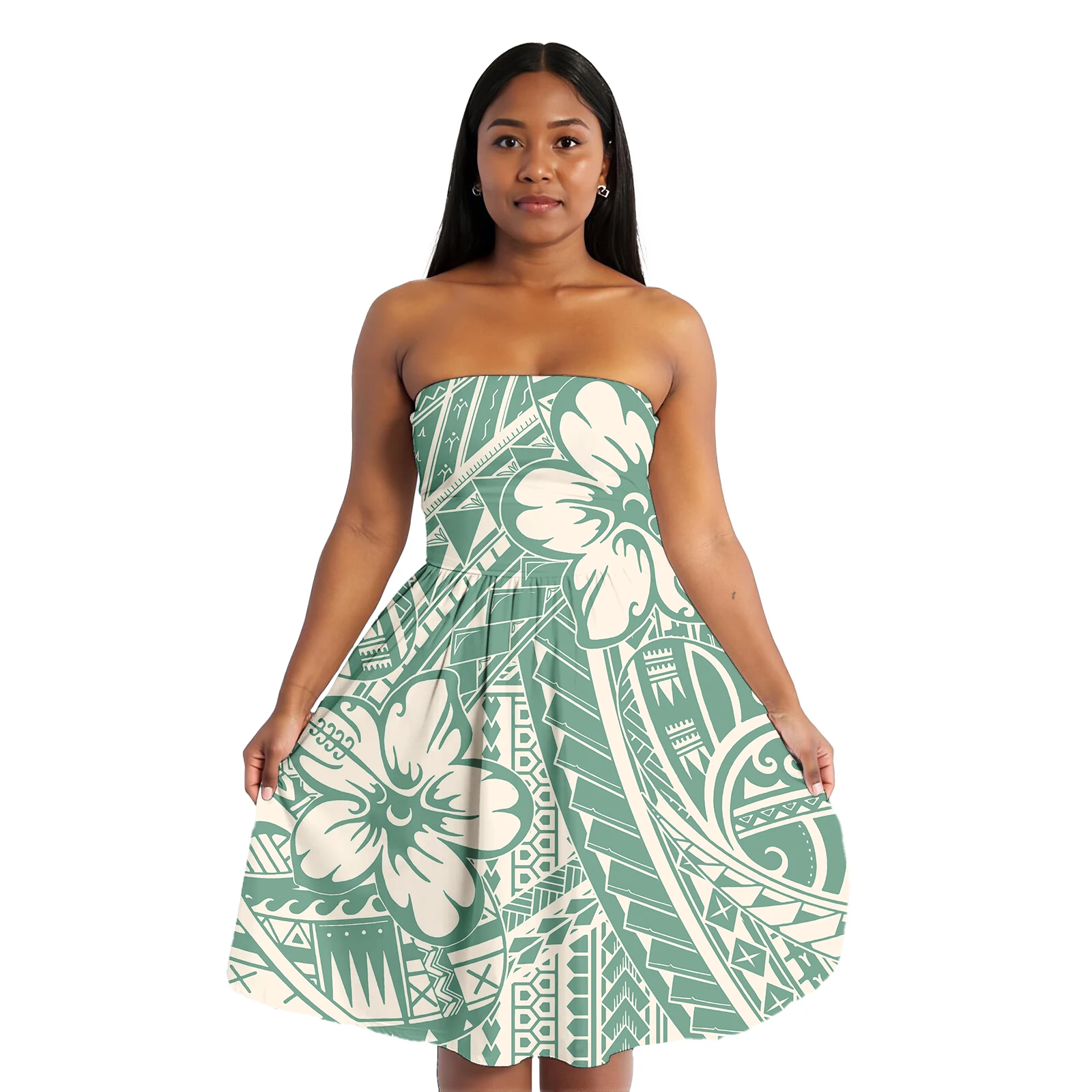 Benutzerdefinierte Damenkleider Polynesian Tribal Designs Sexy Hawaiian Tropical Bedrucktes Freizeitkleid Sommer Neue Plus Size Kleider Damen