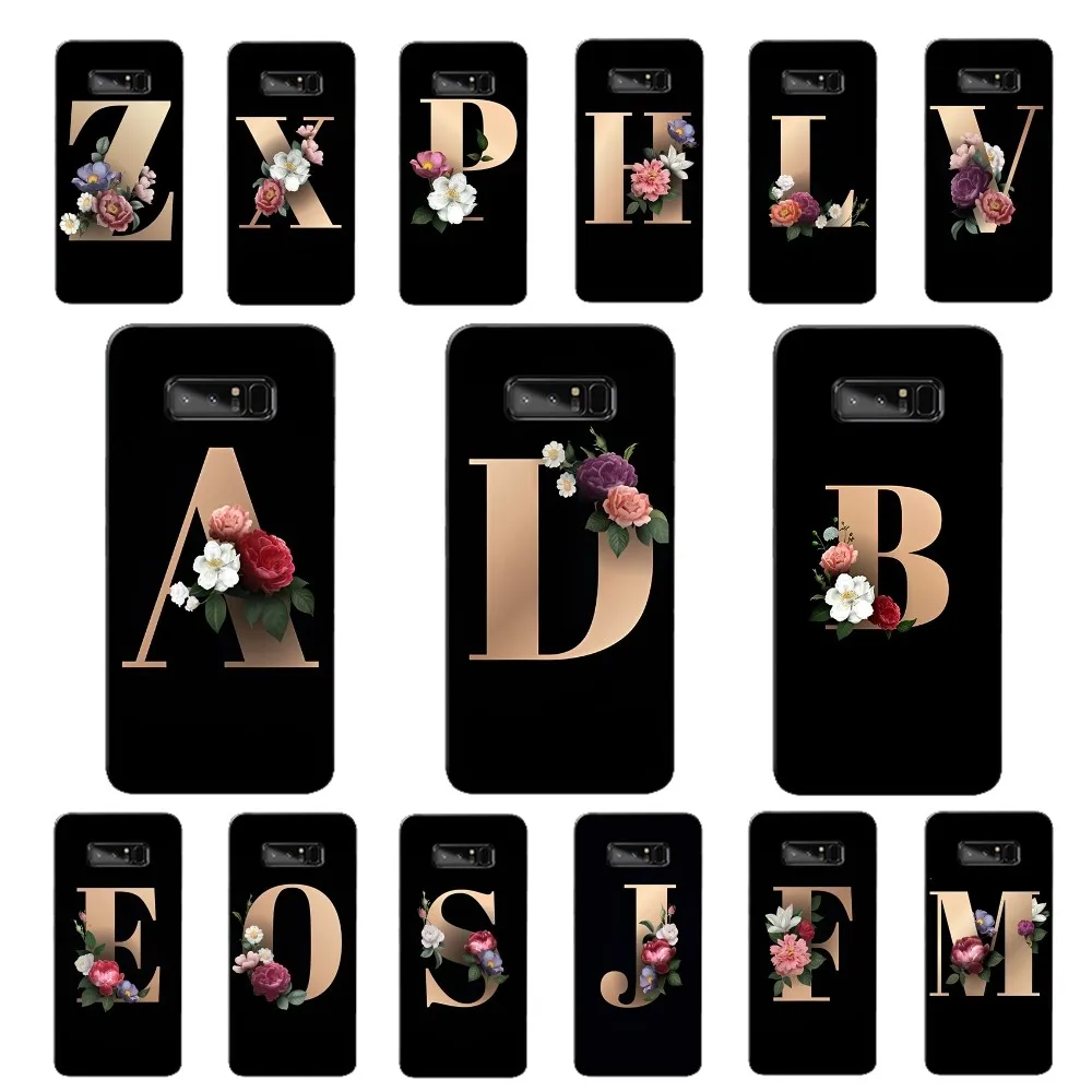 Custom Letter Monogram Phone Case For Samsung Note 8 9 10 20 pro plus lite M 10 11 20 30 21 31 51 A 21 22 42 02 03