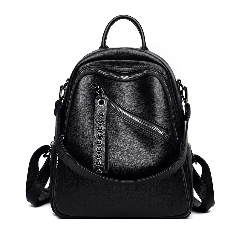 Ladies Soft Leather Bag Ladies Casual Ladies Backpack School Teen Girl High Quality School Bag Travel Bag