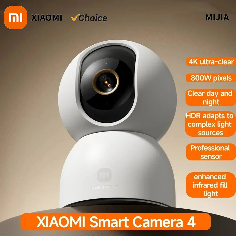

XiaomiI Smart Camera 4 Dual-band Wi-Fi 68MP 4K HDR AI Tracking Night Vision Two-Way Audio​,Home Security Baby Monitor CCTV CN