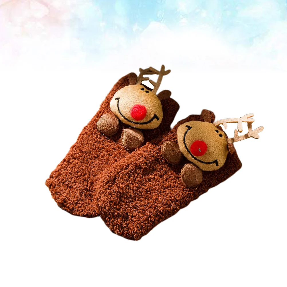 

Animal Gift Sock Xmas Edition Brown Elk Print Baby Stocking Comfortable Festive Design Party Tree Ornament Accessory