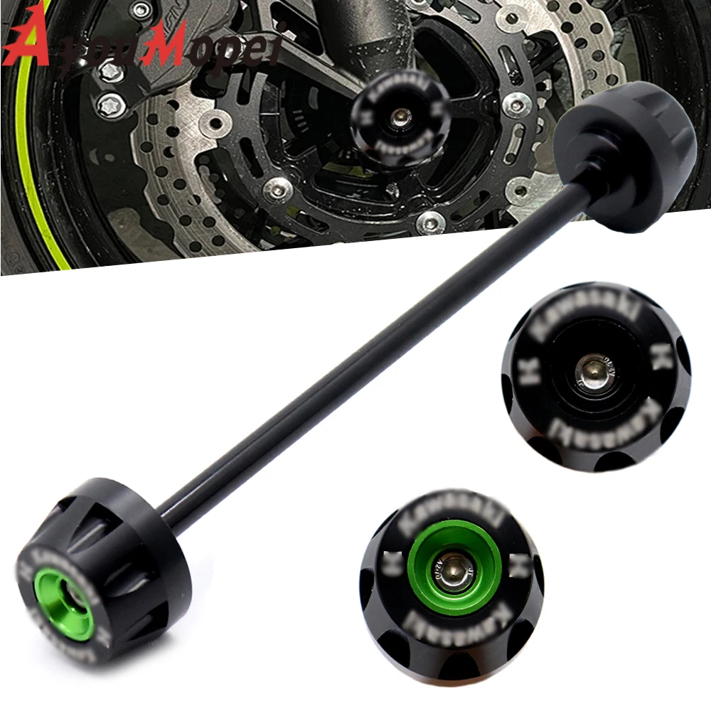 Motorcycle Front Axle Fork Crash Slider For KAWASAKI Z650 ZX6R NINJA 650/1000 Z1000SX Versys 650 Accessories Wheel Protector Pad