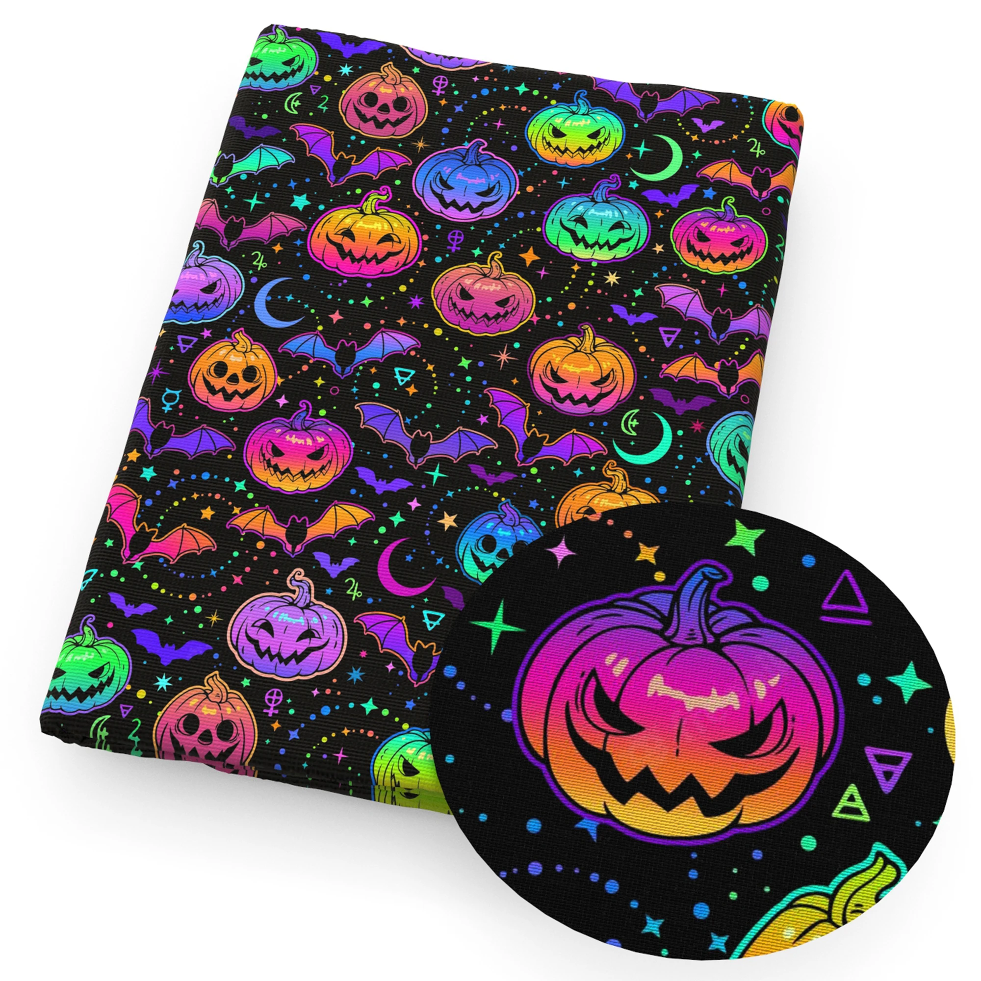 50*145cm Gradient halloweenowy kot czarne oko czaszka poliestrowa tkanina bawełniana chusteczka do szycia tkaniny pikowane robótek ręcznych zasłona