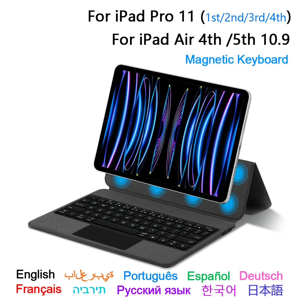 

Backlit Touchpad Magic Keyboard For iPad Pro 11 1st 2nd 3rd 4th Gen 2022 2020 Air 4 5 10.9 Magnetic Smart Case Wireless Keyboard