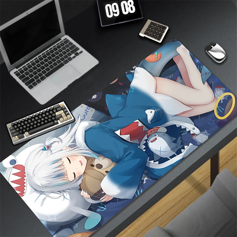 Computer Gaming Accessories Cute Mousepad Office PC Mouse Pad H-hololive Gawr Gura Keyboard Pad Desk Decoracion Anime Desk Mat