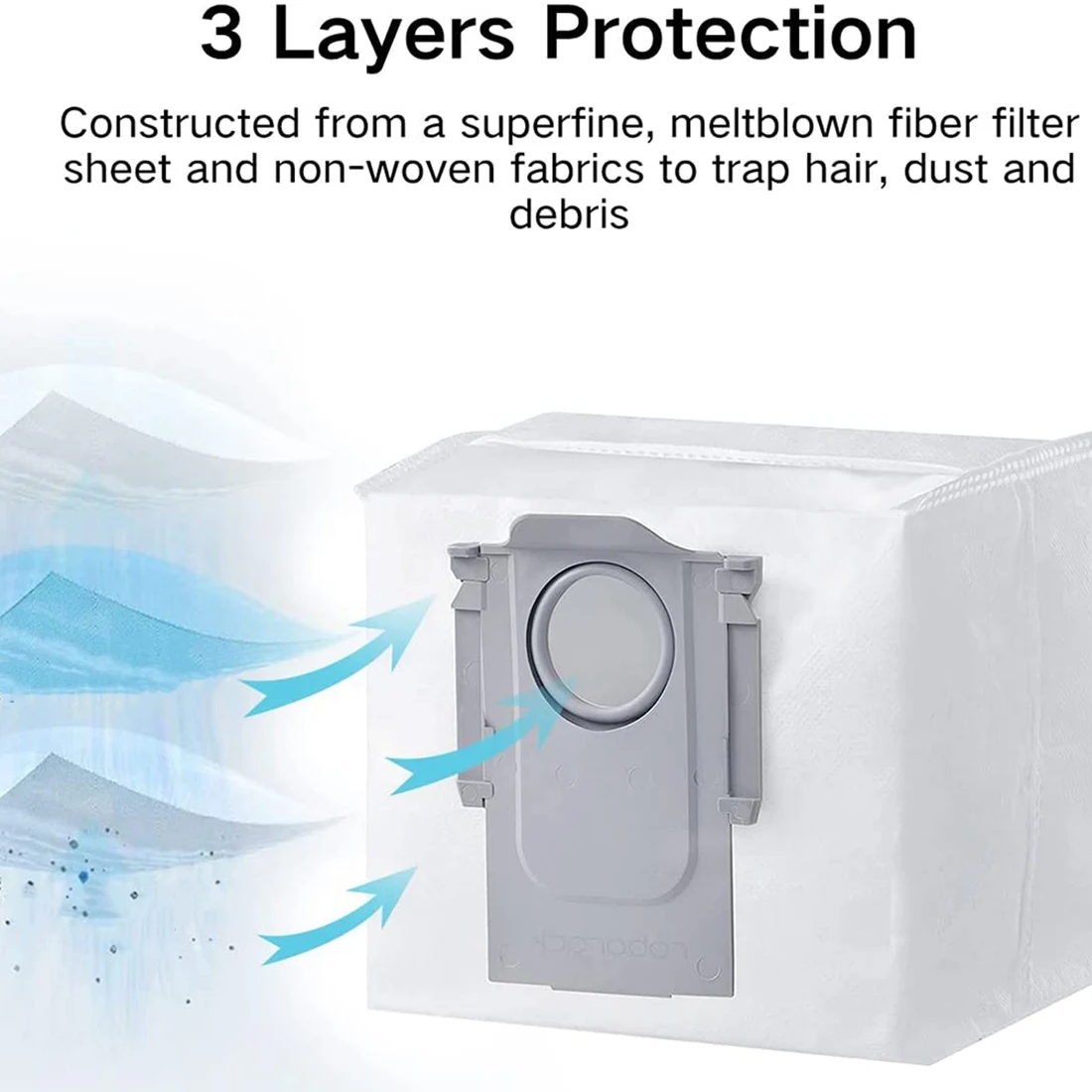 Bolsa de polvo para Robot aspirador Q5 + S7 MaxV Ultra, de gran capacidad 3L, Compatible con 4 piezas