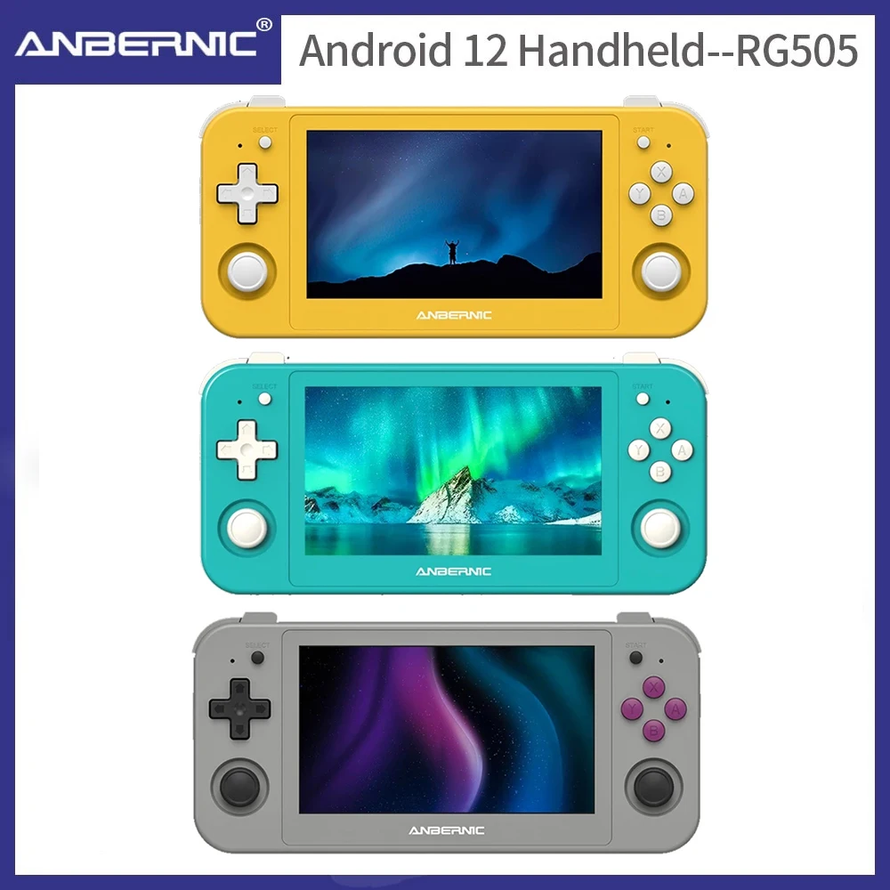 ANBERNIC RG505 New Handheld Game Console Android 12 4.95-inch OLED Touch Screen Built-in 4000+ Games Portable Video Game Console