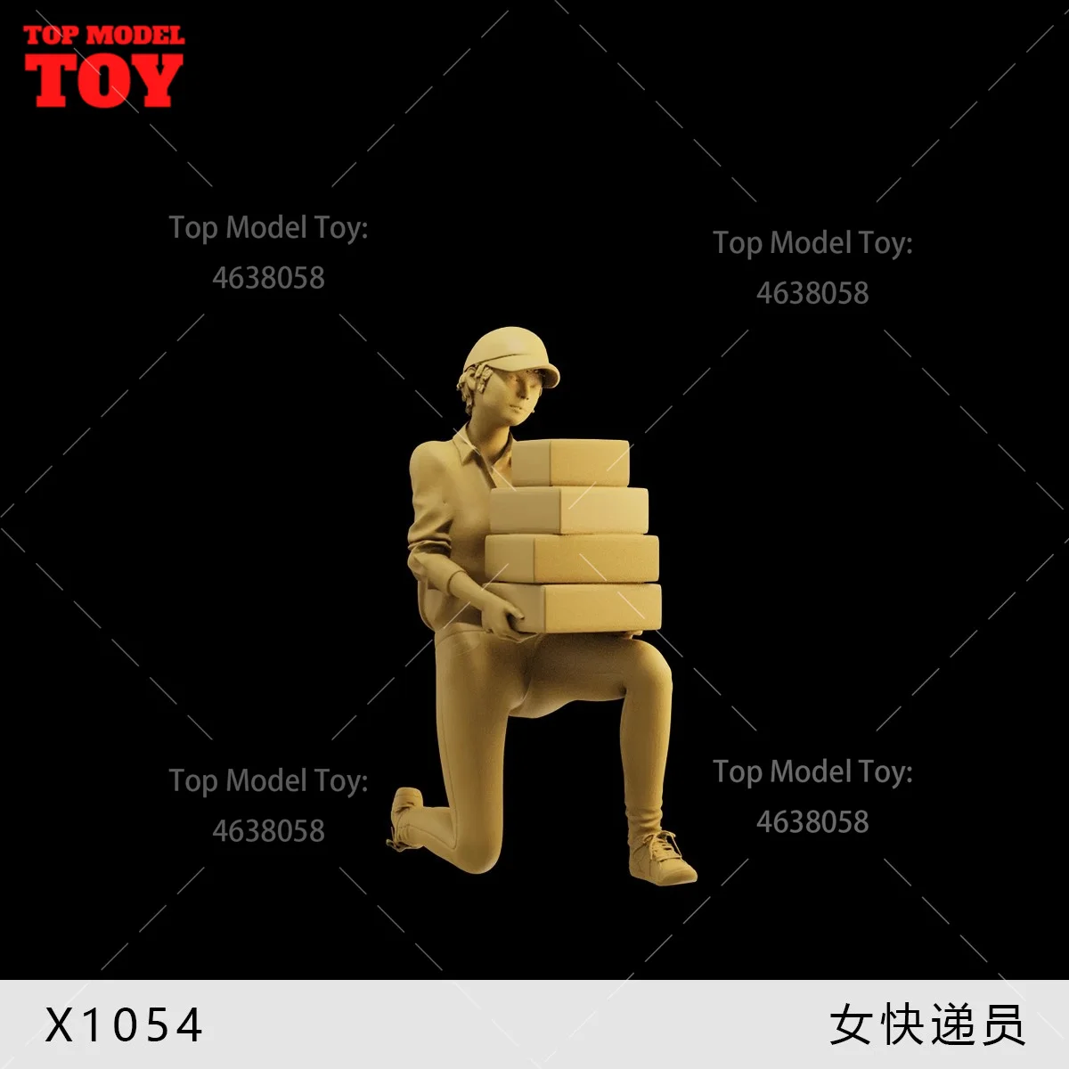 In Stock Unpainted Miniatures 1/64 1/43 1/35 Female Courier X1054 3D Print Scene Figure Dolls Model For Cars Vehicles Toys