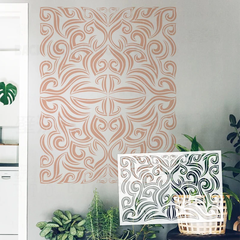 62cm - 125cm estêncil de parede personalizado para pintura modelo decorativo personalizado fabricantes de móveis pintura rolos grandes totem s671