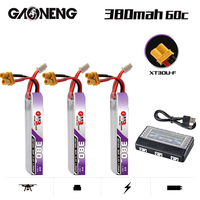 GNB 380mAh 3S 11.4V 60C/120C HV Lipo Battery Charger Set XT30U-F Plug For FullSpeed TinyLeader whoop3S Drone RC FPV Drone parts