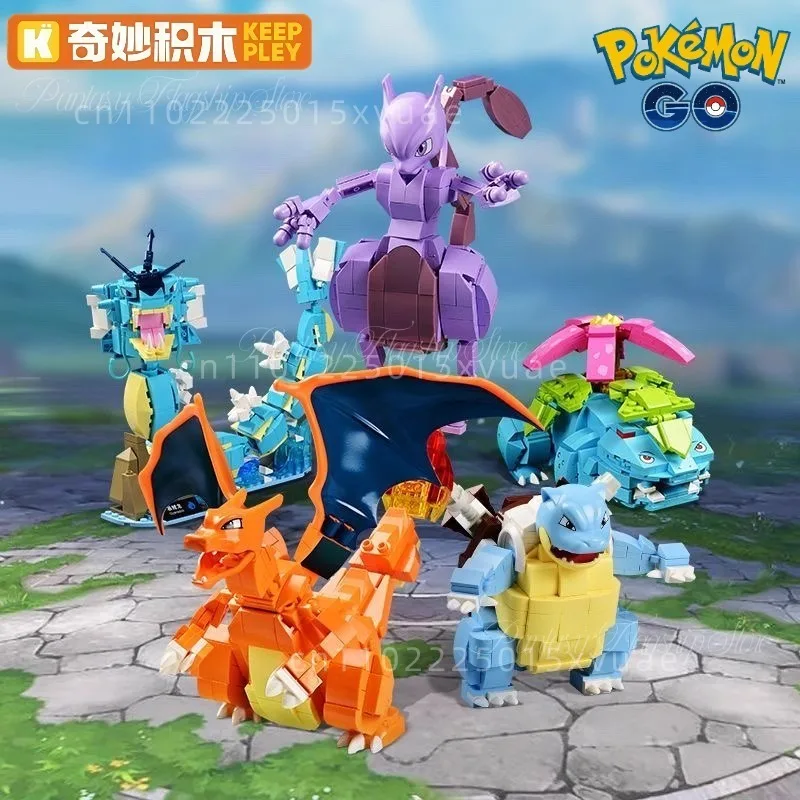 

Строительный блок Keeppley Pokemon Charizard Blastoise Greninja Venusaur в сборе, игрушка, модель, аниме, украшения, детский подарок на день рождения