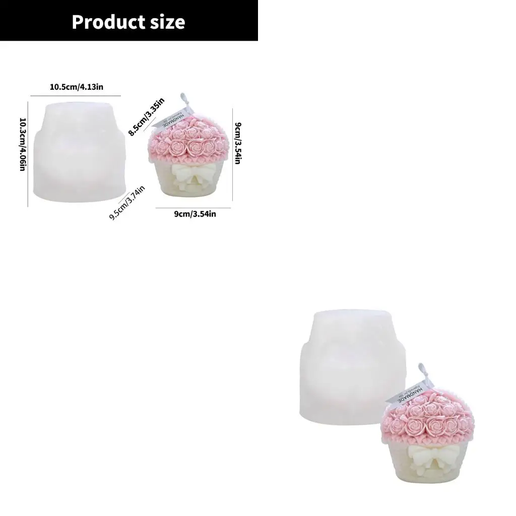 

Антипригарная силиконовая 3D форма для корзины с цветами для изготовления 3D ароматерапевтических свечей, форма для украшения