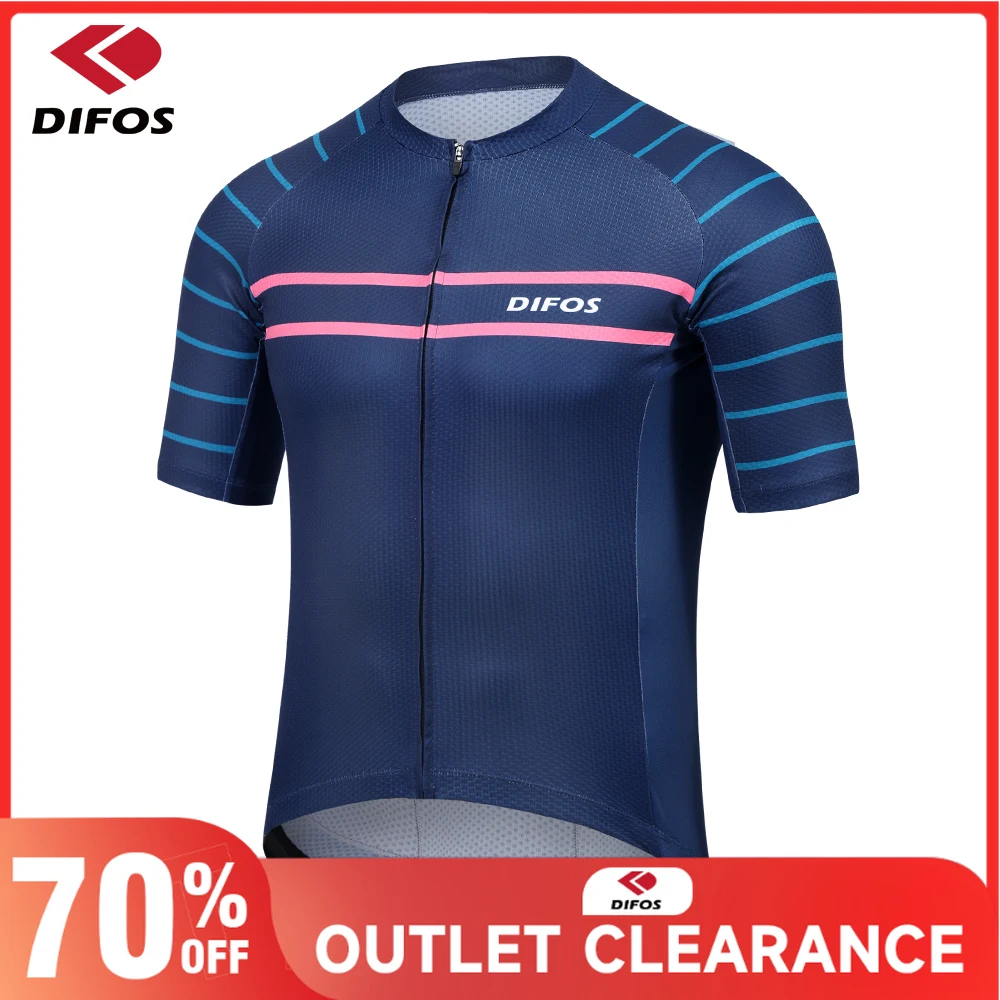 

Difos Men's Cycling Jersey Spring Summer Breathable Quick-Dry Full-Zipper Bike Shirt Moisture-Wicking & Reflective MTB Road Tops