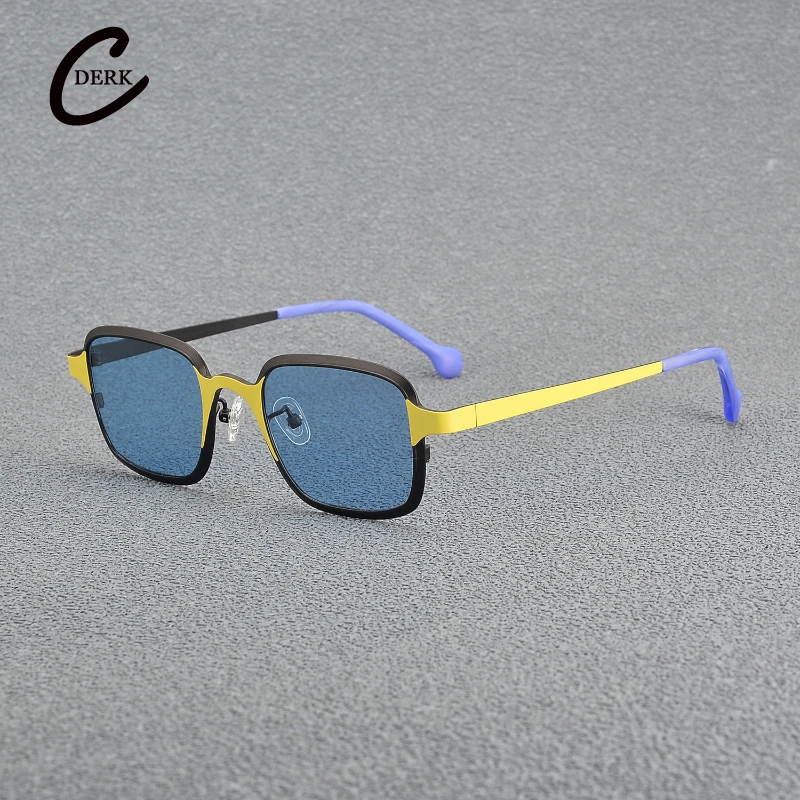 Fashion Ultra Light Pure Titanium Colored Sunglasses for Men and Women Square UV Resistant Can Be Paired with Myopia Sun Glasses