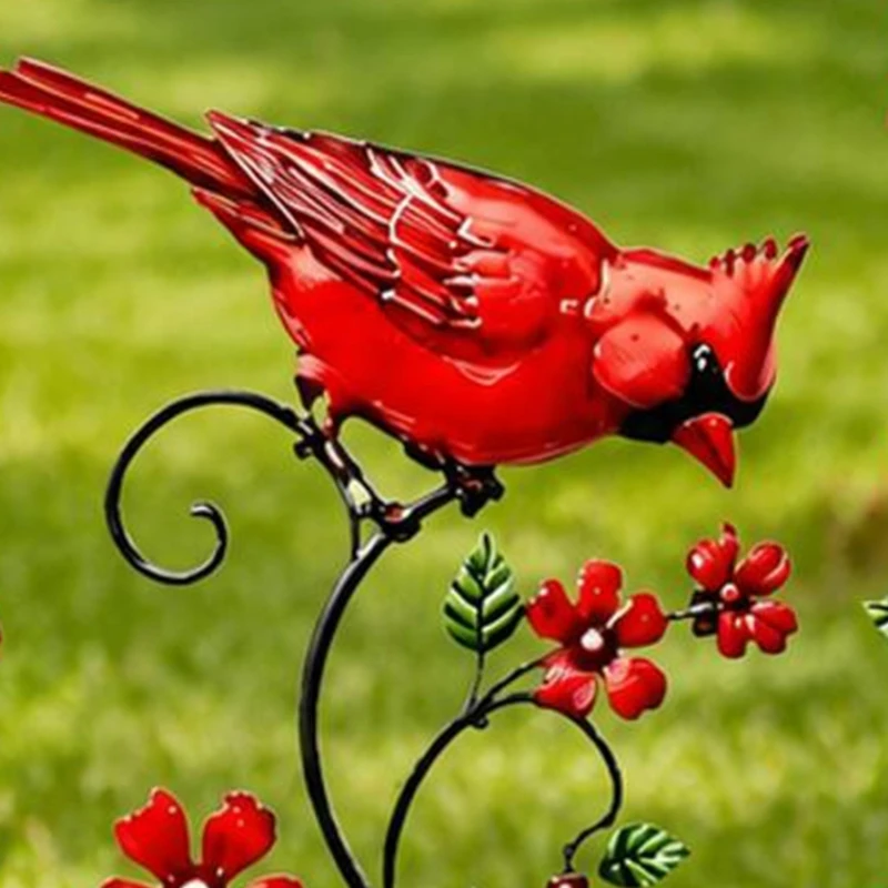  Metal Bird Garden Stakes Set of 4 Piece for Lawn and Outdoor Display Use