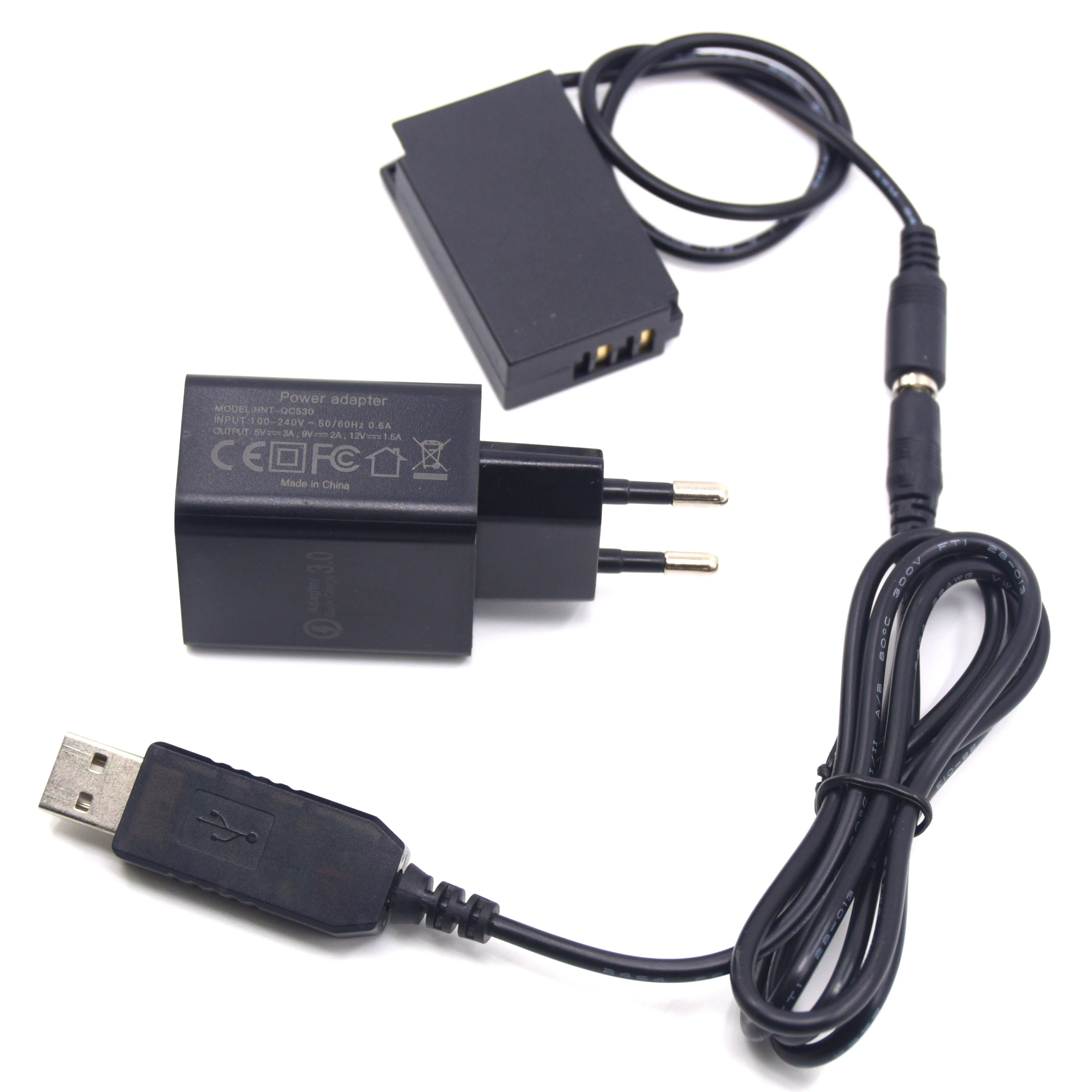 QC3.0 18W 충전기 + 프로 USB 전원 어댑터 케이블 + DC 커플러 EN-EL20 더미 배터리 EP-5C 니콘 1J1 1J2 1J3 1S1 1AW1 1V3