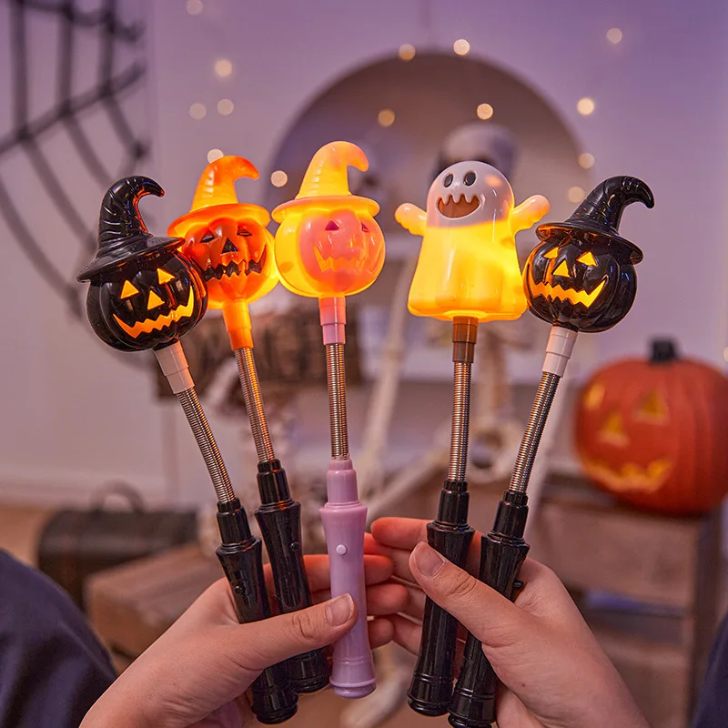 Halloween Pumpkin Light Up Toy Glowing Stick for Kids Party Favors, Halloween Decorations Gift for Bar Party Supplies