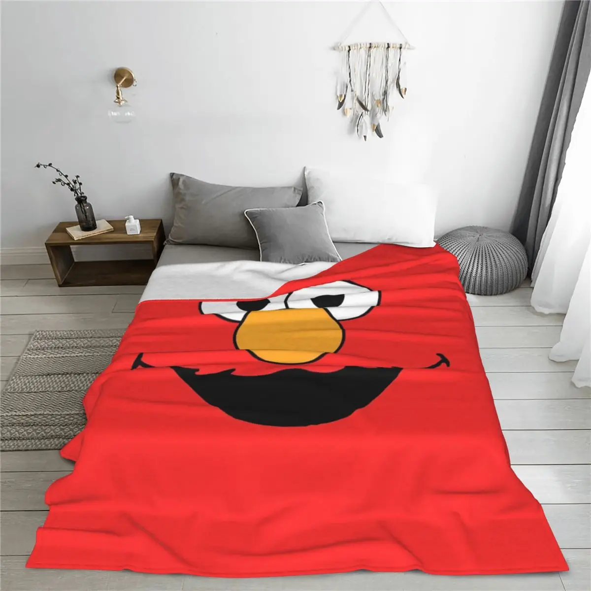 Sesame Streets Cookie Monster Blanket Cover Cartoon Cute Flannel Throw Blanket Bedroom Sofa Decoration Ultra-Soft Warm Bedspread