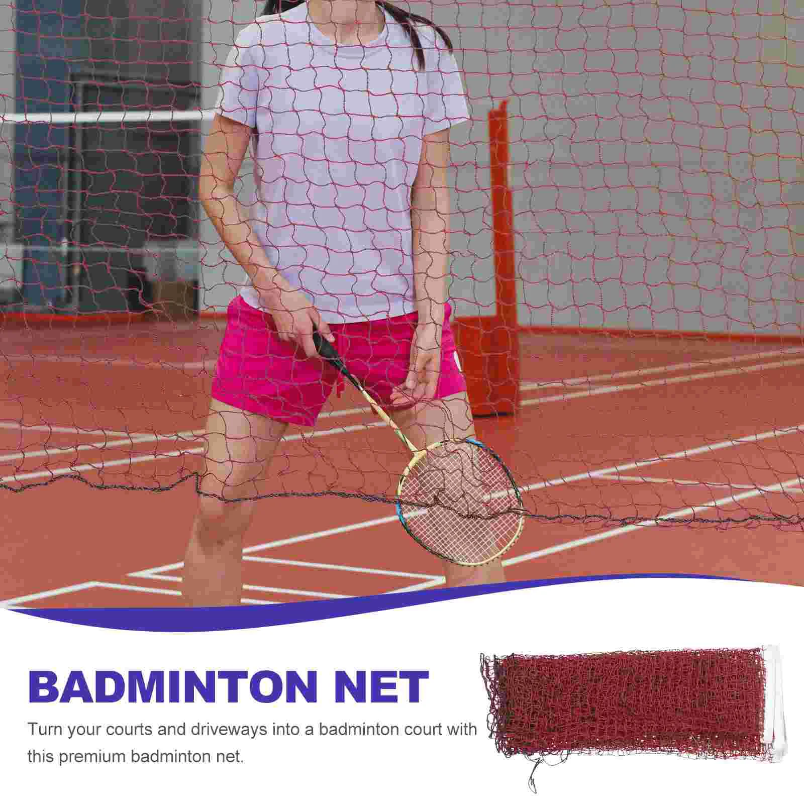 Badminton Net Indoor 610x76cm Portable Volleyball with Poles Red Compact for Pool Replacement