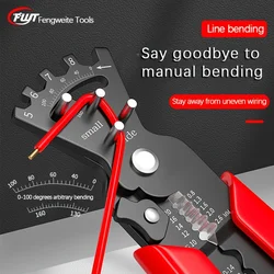 Professional-Grade Wire Bender Pliers - Red Handle, Crimping & Stripping Tool for Electricians, Precision Manual Bending