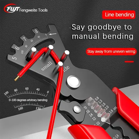 Professional-Grade Wire Bender Pliers - Red Handle, Crimping & Stripping Tool for Electricians, Precision Manual Bending