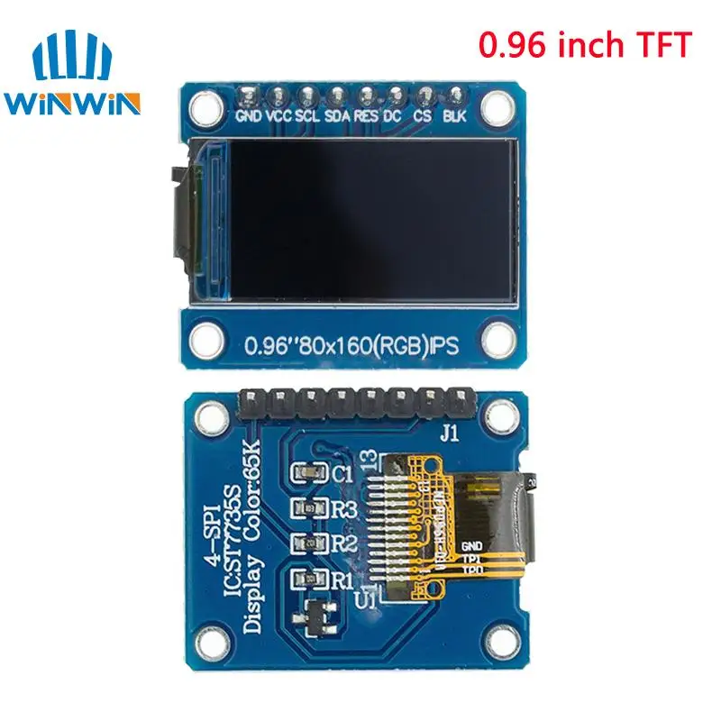 TFT Display 0.96/1.3/1.44/1.77/1.8/2.4/2.8 inch IPS 7P SPI HD 65K TFT Full Color LCD Module ST7735 Drive IC 80*160  For Arduino