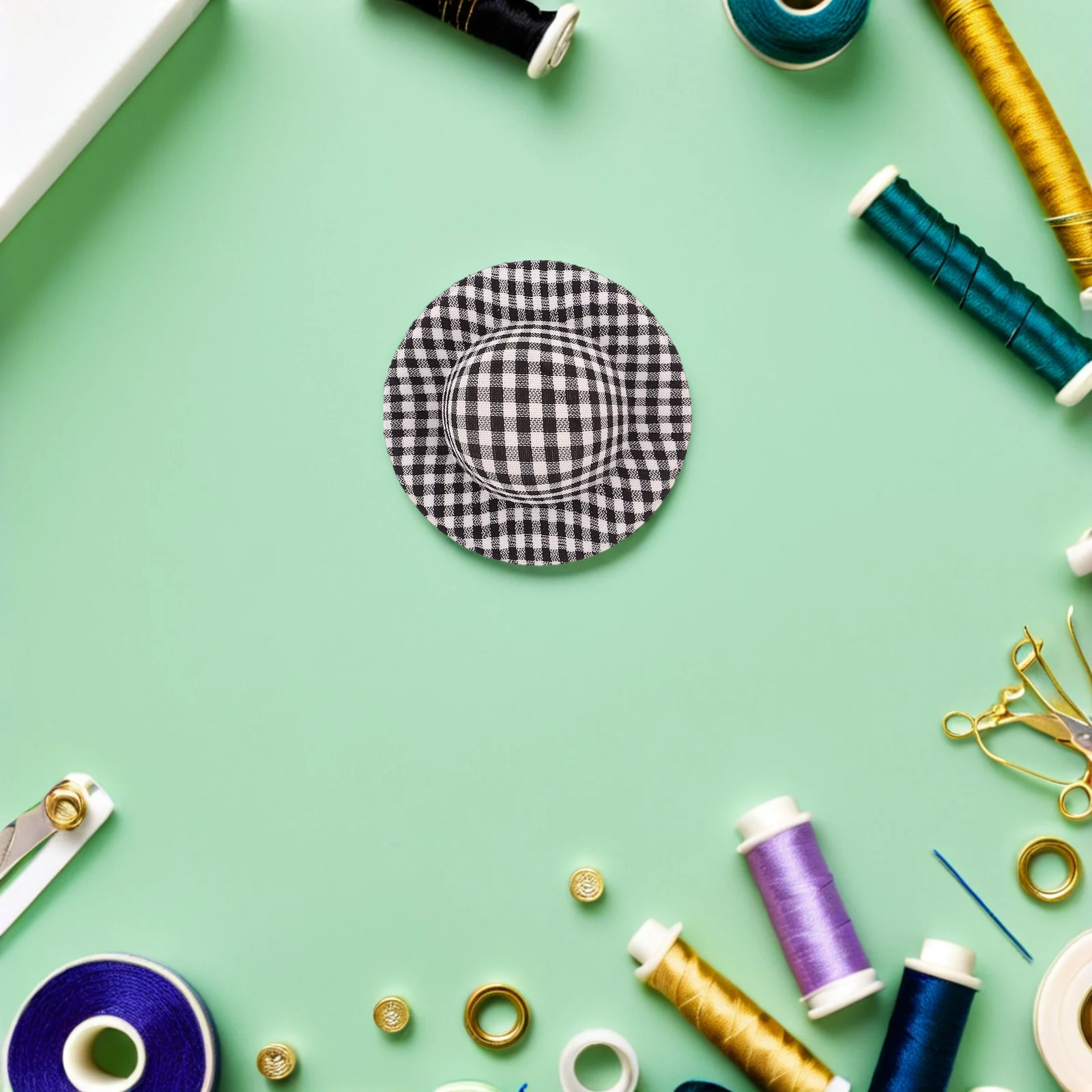 20 قطعة القبعات الصغيرة منقوشة ضوء النسيج مصغرة أفضل القبعات للحرف اليدوية الطرف الديكور دمية اكسسوارات الشعر الحلي