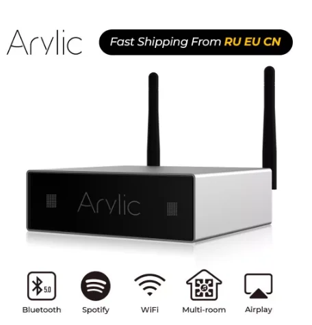 Amplificador A50 con WiFi y BT, receptor de Audio inalámbrico, HiFi, Clase D, Streamer Digital, multihabitación, DLNA, Airplay, aplicación gratuita