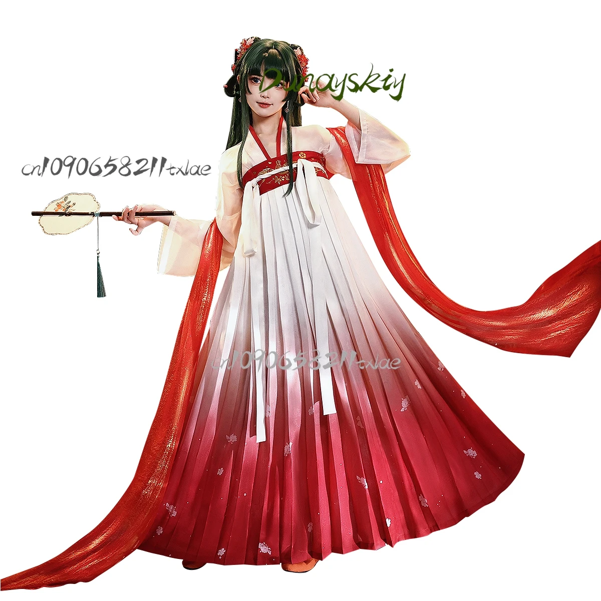 مجموعة ملابس Maomao Anime Cosplay The Apothecary Diaries: شعر مستعار، فستان رقص أنيق رائع لحفلات الهالوين