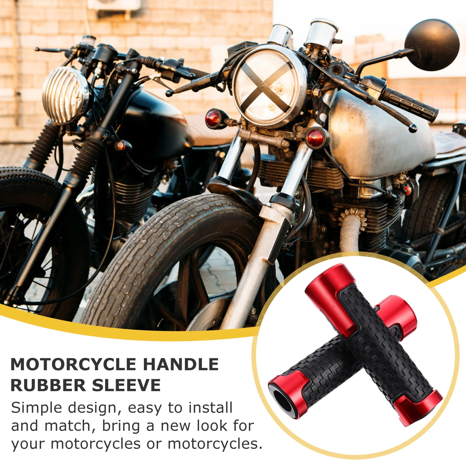 

Handle Rubber Cover Handlebar Motorcycle Grip Cycling End Universal Grips Refit
