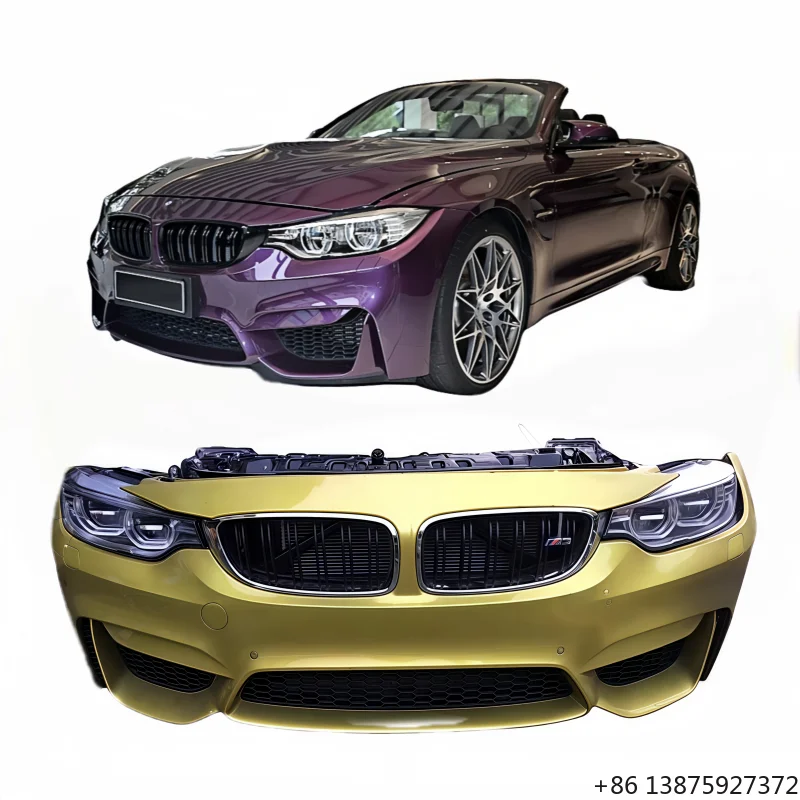 Kit de Carrocería Original para M4 F82, Parachoques Delanteros y Traseros de Plástico y Aluminio con Faros, Ajuste Perfecto para Autos Antiguos