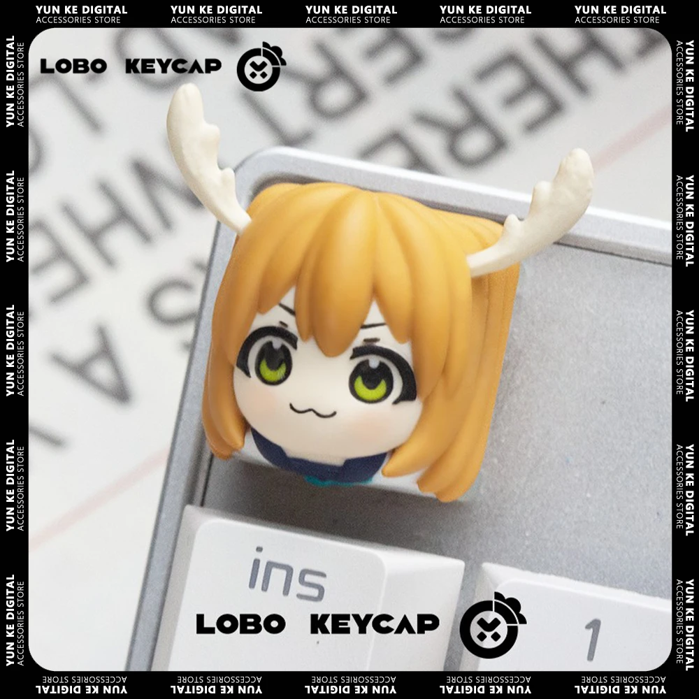 LOBO My Deer Friend Nokotan Keycap Hand-made Resin Keycap Mechanical Keyboard Keycaps Cute Customized Gaming Accessories Gifts