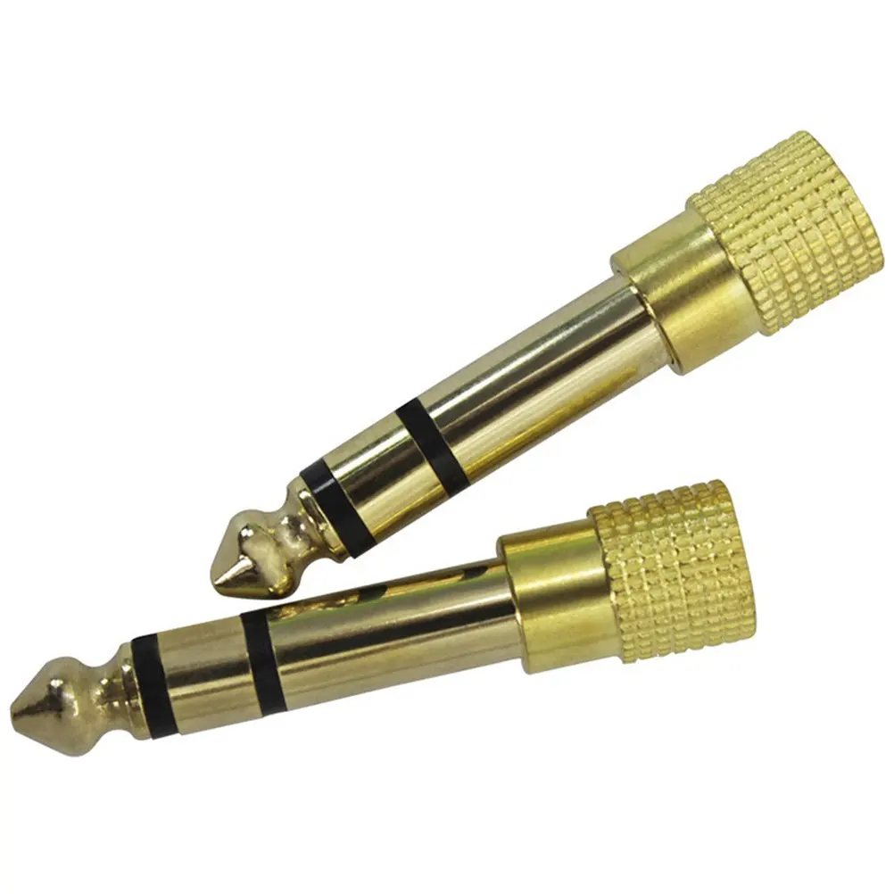 2Pcs 3.5mm to 6.5mm Headphone Adapter Stereo Audio Jack Converter Male to Female Metal Build Long Lifespan Compatible with