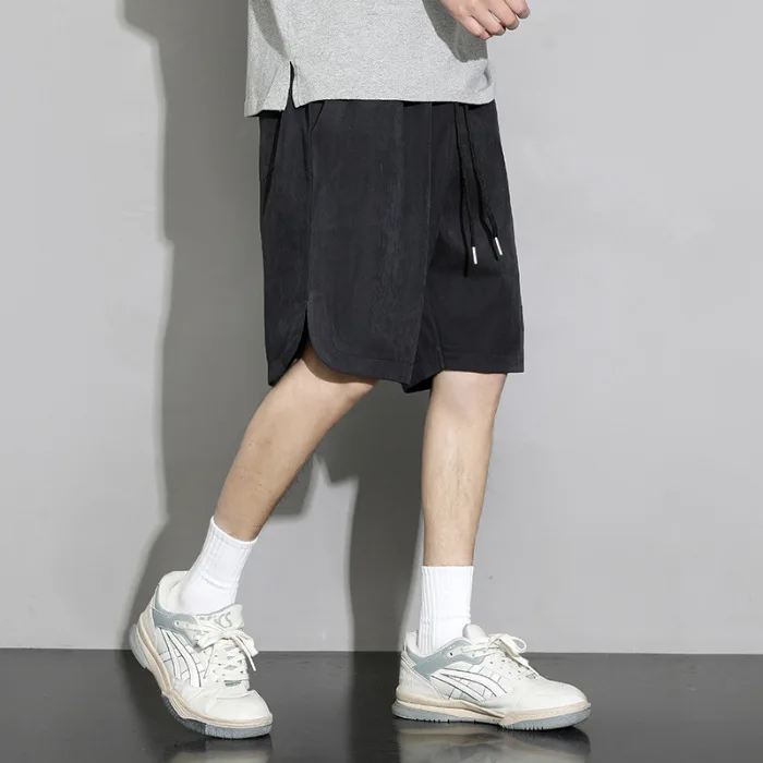

Летние мужские однотонные повседневные модные простые базовые свободные прямые широкие брюки длиной до колена, мужская новая модная одежда, шорты