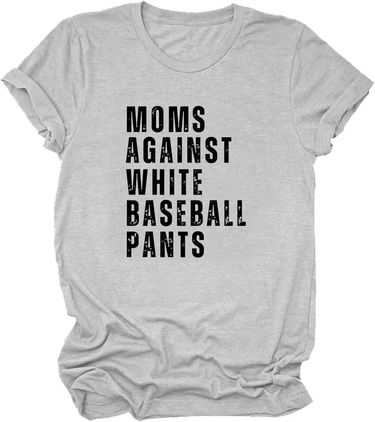 

Mom Shirts Moms Against White Baseball Pants Letter Print Crewneck Casual Sports Mom Tee Tops