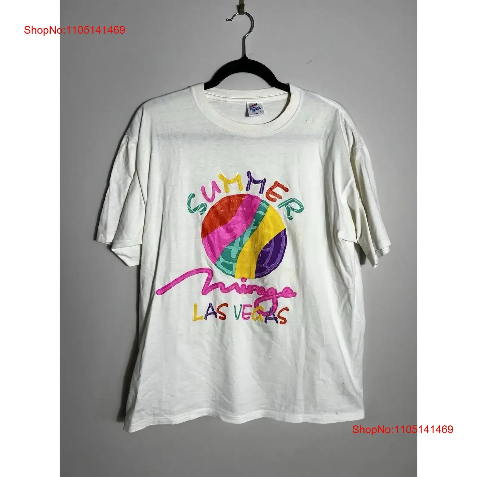 

Мужская футболка Vtg Mirage Las Vegas, размер L, белая, 90-е, 1994, волейбол, Джерзи, США, винтажная стираная уличная одежда, модная графика