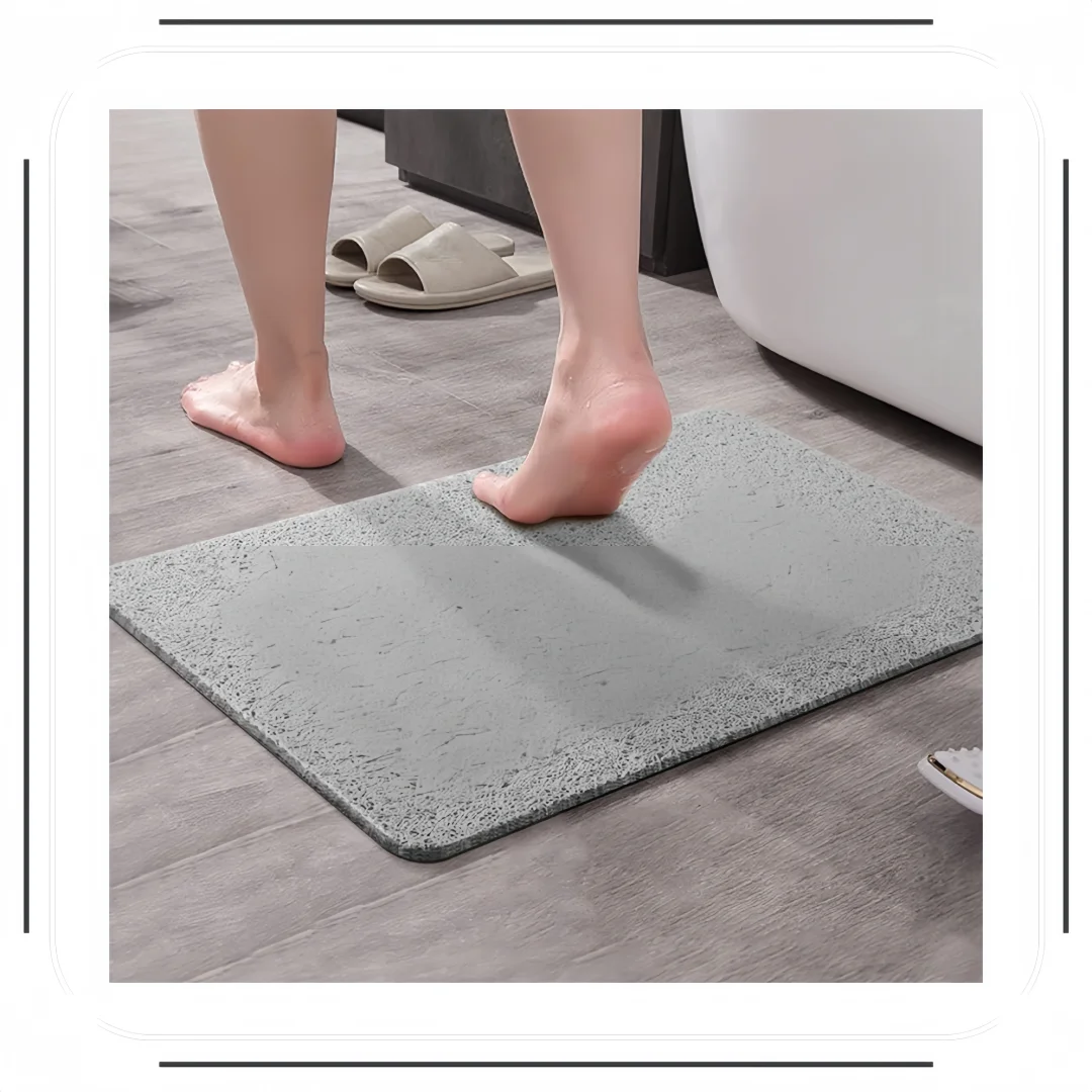 Non-Slip Bath Mat - Soft PVC Loofah Texture, Quick Dry & Phthalate-Free. 24x16 Inch for Shower Tub Safety.