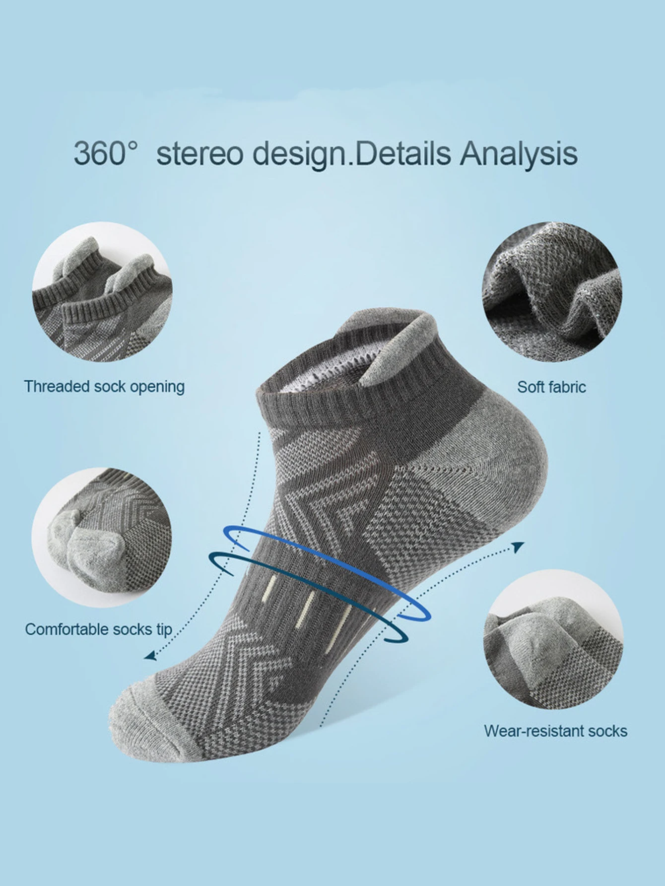 6쌍 남성용 화살표 프린트 발목 양말 통기성 땀 흡수 - Athletic Sock Cushion 리뷰 및 가격