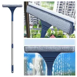 Long Handle Window Squeegee New 2 in 1 Brush Magic Broom Telescopic Window Mesh Screen Cleaning Tool Home