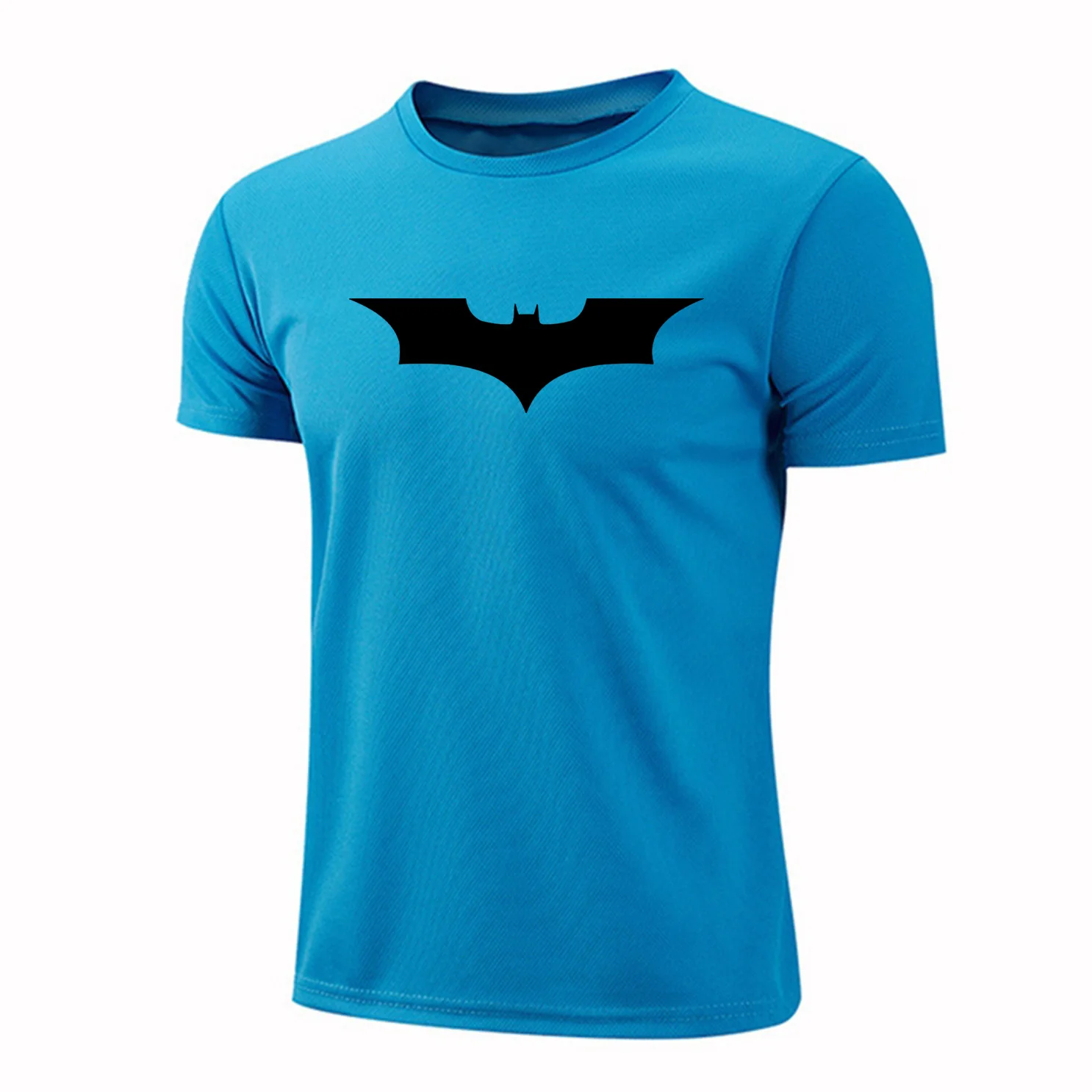 Multicolor Quick Dry Short Sleeve Sport T Shirt Bat Pattern Jerseys Fitness Shirt Trainer Running T-Shirt Men\'s Sportswear