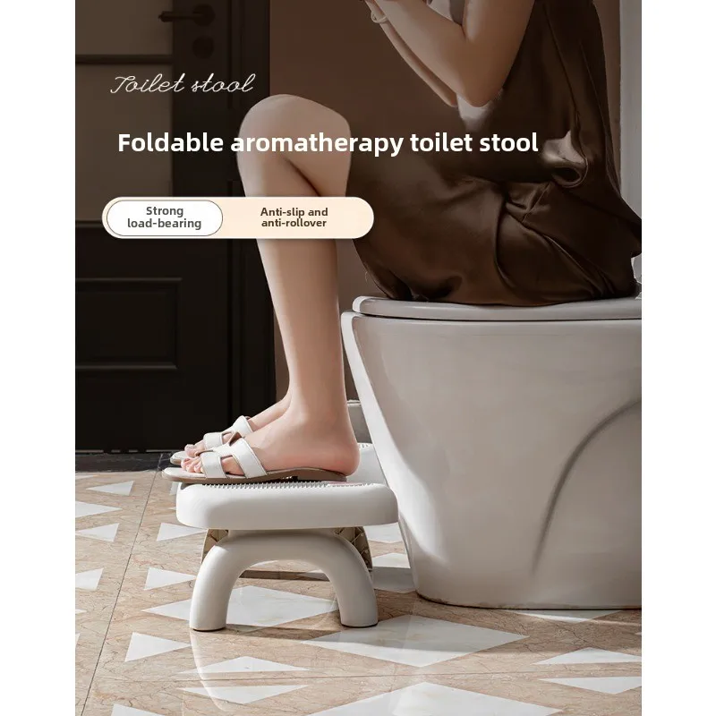 

Toilet Stool Footstool Adult and Child Toilet Footrest, Foldable, Raised, Thickened, Anti Slip Foot Cushion Stool Bathroom Chair