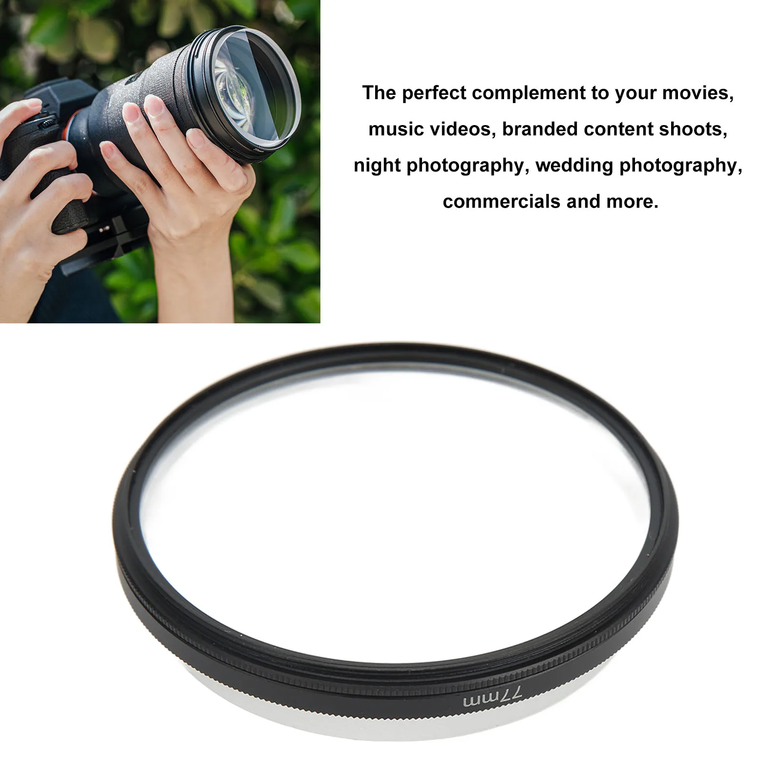 Camera Filter Double Sided Camera Filter 77mm Fractals Photography Prism with  Effect for Selfie Video Shooting