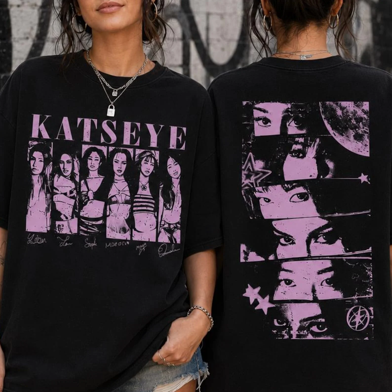 Vintage Girl Group Katseye Graphic Tee Women Men Short Sleeve Fashion Korean Ulzzang Tshirt Casual Katseye T-shirts for Fan Gift