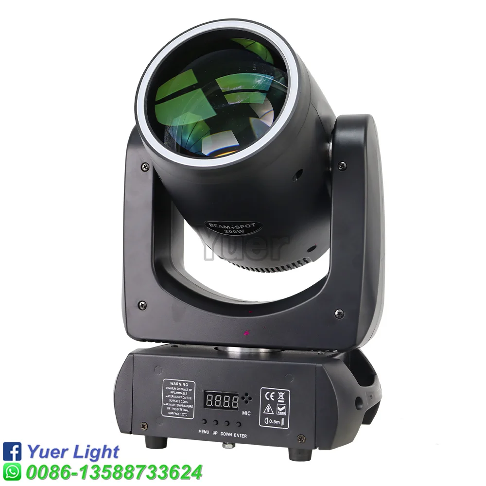 200W LED Beam Spot Moving Head 18 Prism DMX Music control Party Decoration Wedding Stage Strobe Effect Dj Disco Audience Lights