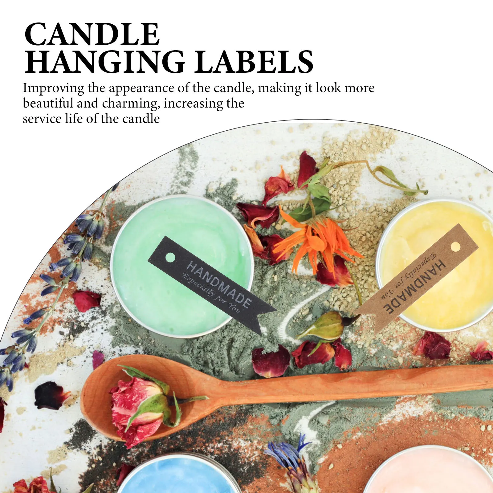 

45pcs Kraft Paper Tags Decorative Fishtail Flag Labels For Scented Candles Hanging Decor Adornments Durable Practical