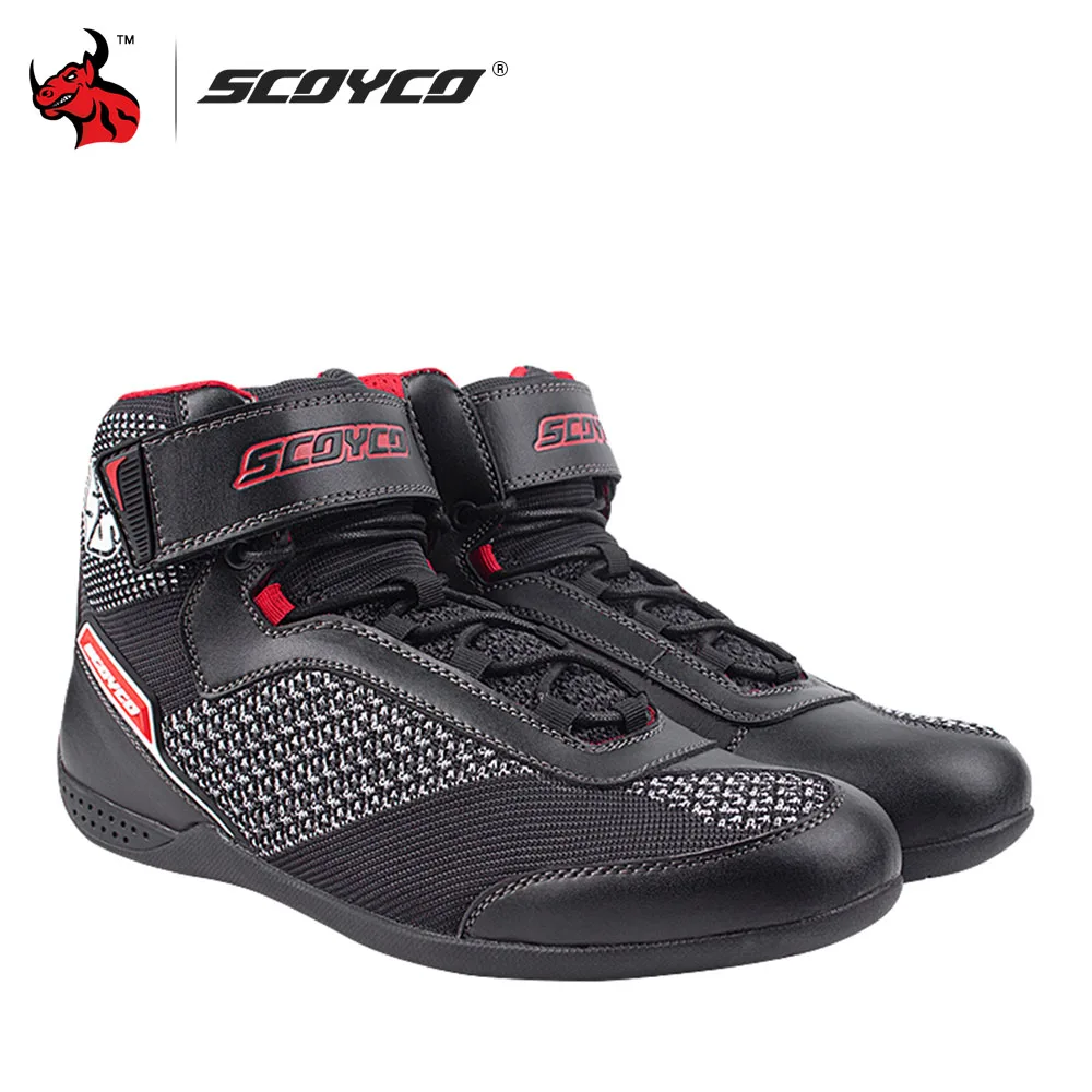 

SCOYCO Reflective Motorcycle Protective Boots Comfortable Insole Motorcycle Boots Anti-drop Breathable Motocross Boots
