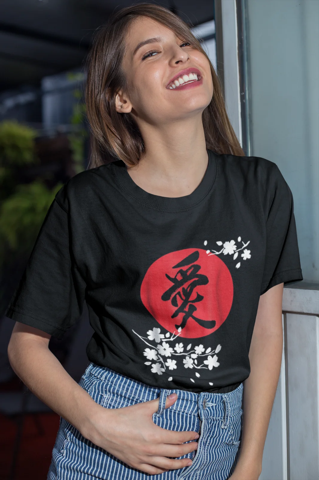 Uwielbiam japońskie Kanji Vintage i T-Shirt Unisex z krótkim rękawem