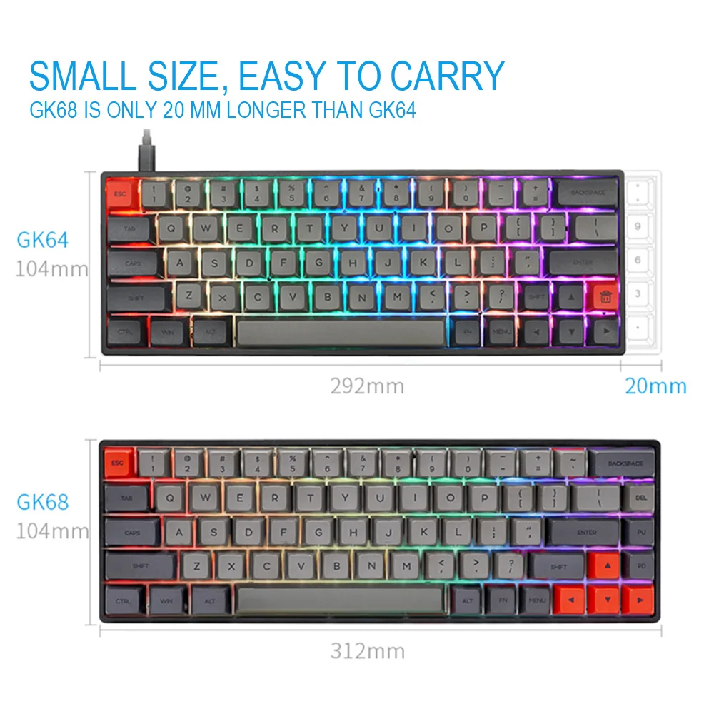 SKYLOONG GK68X/GK68XS Wireless/Wired Custom Keyboard Kit 68