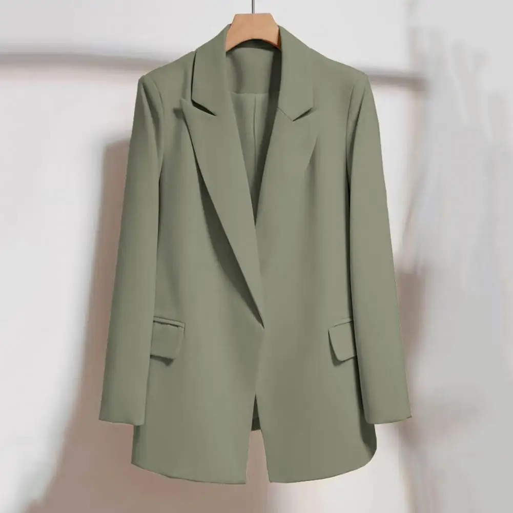 Outerwears Women Suit Coat Spring Autumn Lapel Long Sleeve Flap Pockets Suit Jacket Lace-up Office Lady Blazers Outerwear